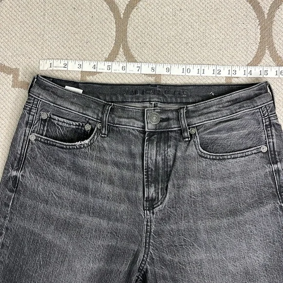 American Eagle Outfitters 90’s bootcut distressed black jeans, 8 short - Picture 5 of 13